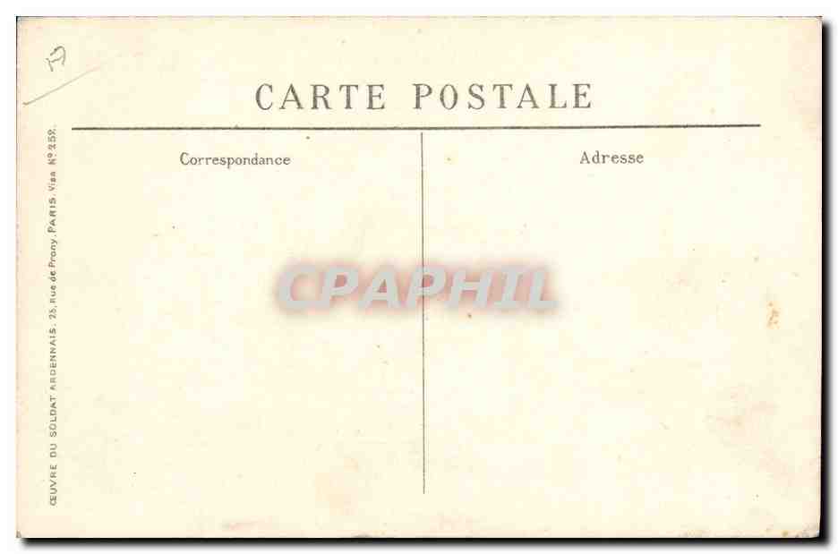 CPA Militaria Breval 1916 Charleville La ville profanee  — Rückseite