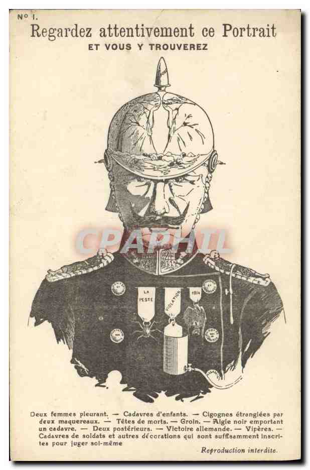 CPA Militaria Retravez attentivement ce portrait et vous y trouverez 