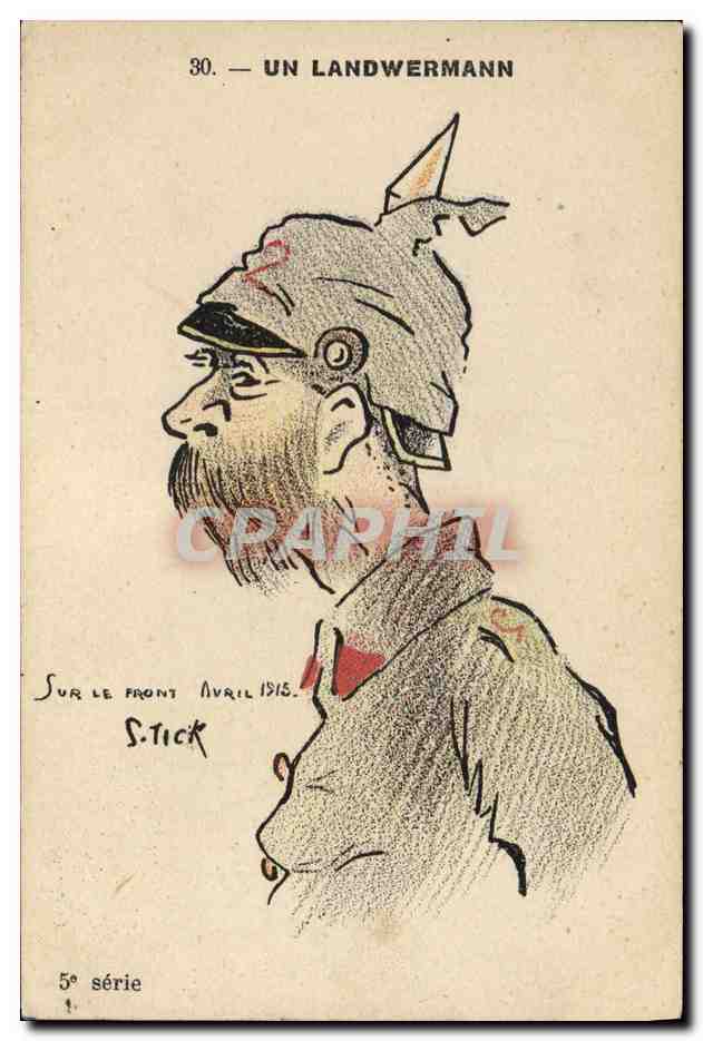 CPA Militaria Um Landwermann Sur le front Avril 1915 