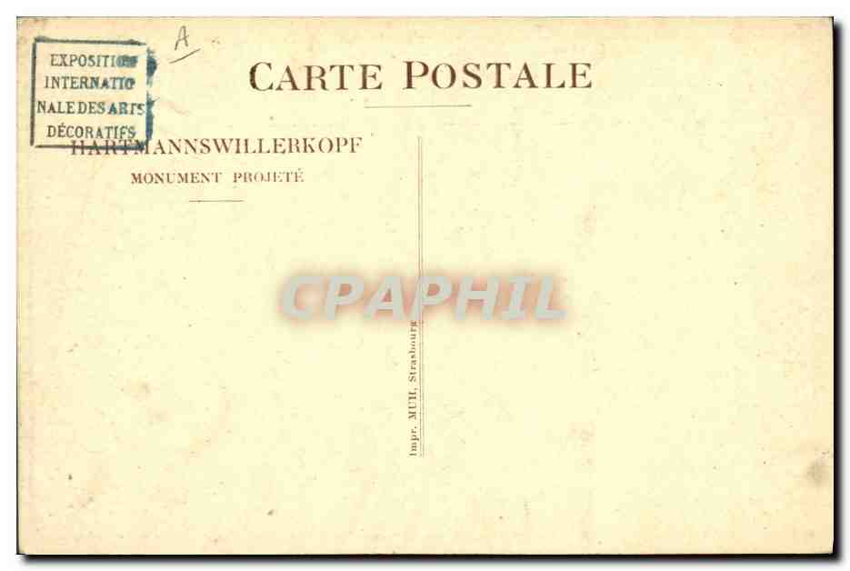 CPA Militaria le Vieil Armand Hartmannswillerkopf  — Rückseite