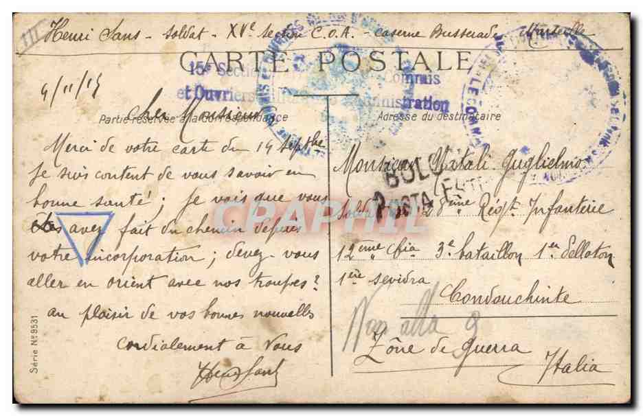 CPA Militaria  — Rückseite