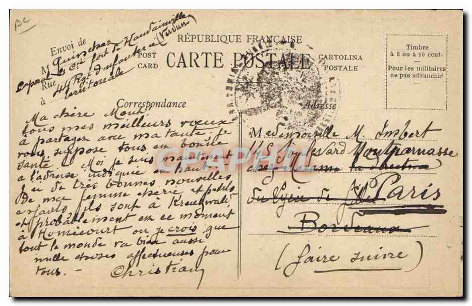 CPA Militaria Le reveillon sur la ligne du feu  — Rückseite