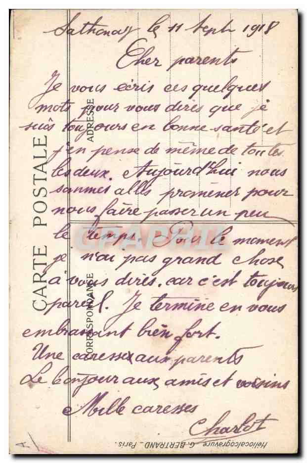 CPA Militaria Le vrai poilu  — Rückseite