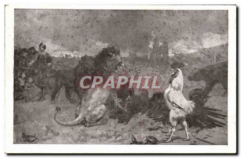 CPA Militaria Secours National Lion Coq Aigle 