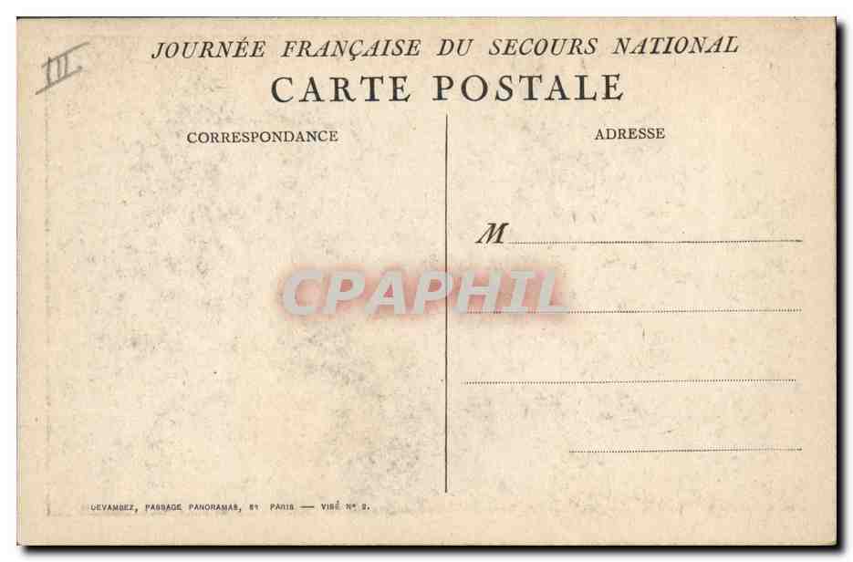 CPA Militaria Secours National Lion Coq Aigle  — Verso