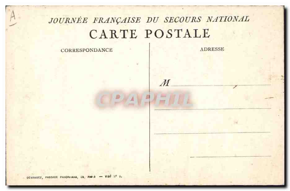 CPA Militaria Secours National  — Rückseite