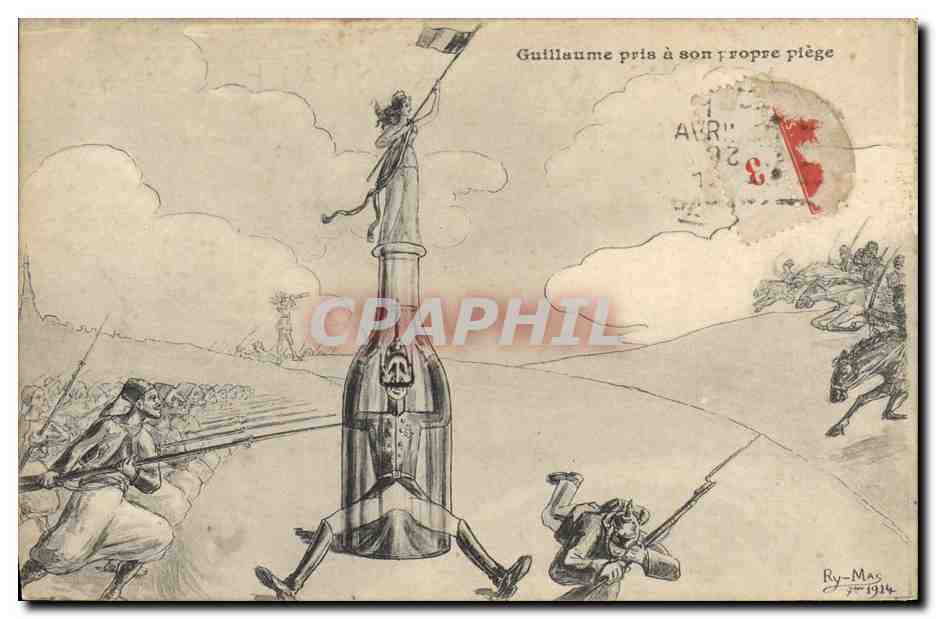 CPA Militaria Guillaume pris a son propre piege 