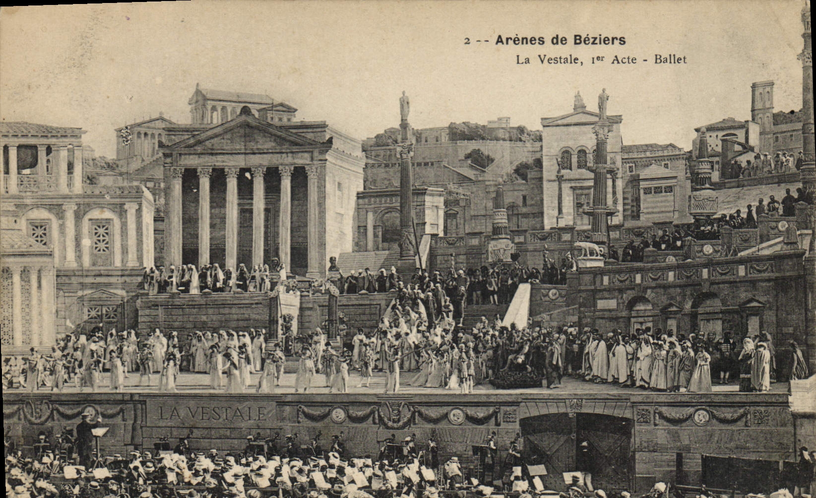 Arènes de Béziers — La Vestale, 1er Acte - Ballet — Éditeur non identifié