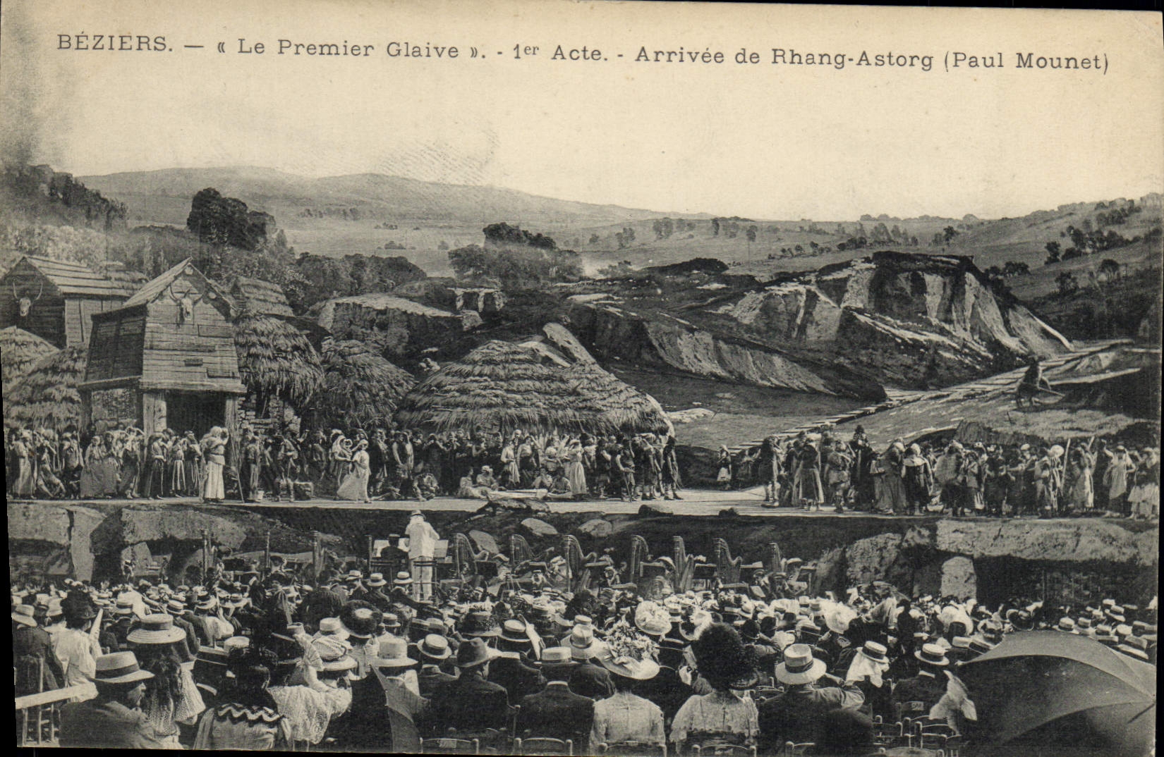 CPA Theatre Beziers le premier Glaive Arrivee de Rhang Astorg Paul Mounet