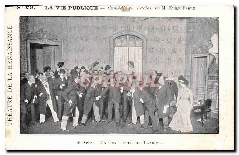 Théâtre de la Renaissance — Scène de 'La Vie Publique' — Éditeur : Le Photo-Théâtre, Paris