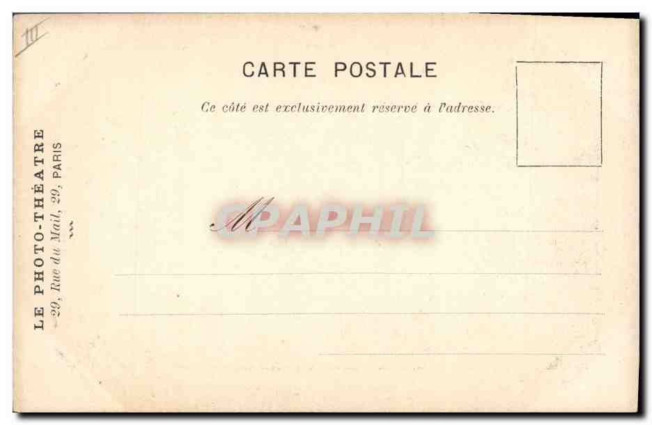 Théâtre de la Renaissance — Scène de 'La Vie Publique' — Éditeur : Le Photo-Théâtre, Paris — Rückseite