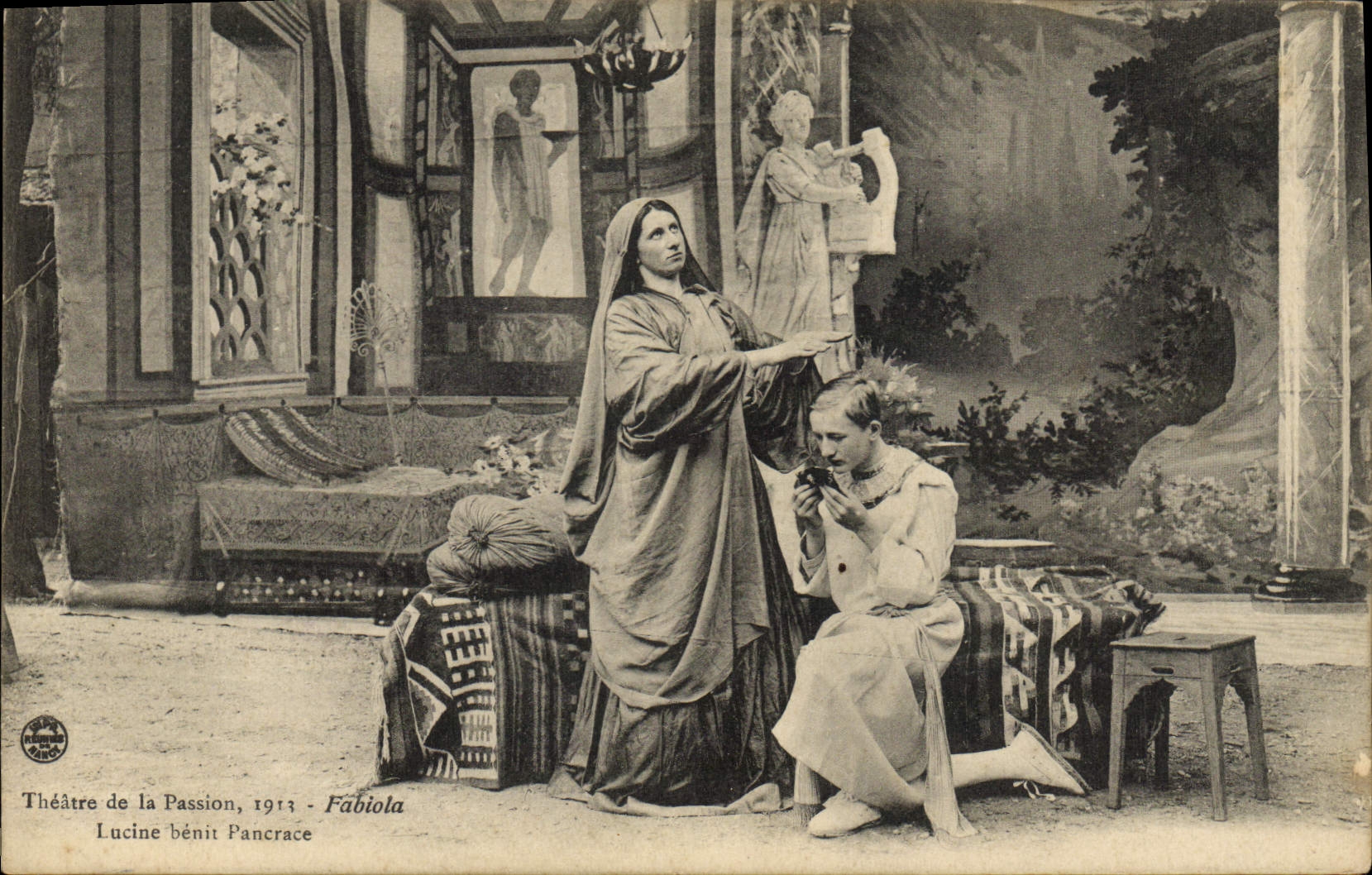 Théâtre de la Passion — scène de Fabiola — Lucine bénit Pancrace, 1913