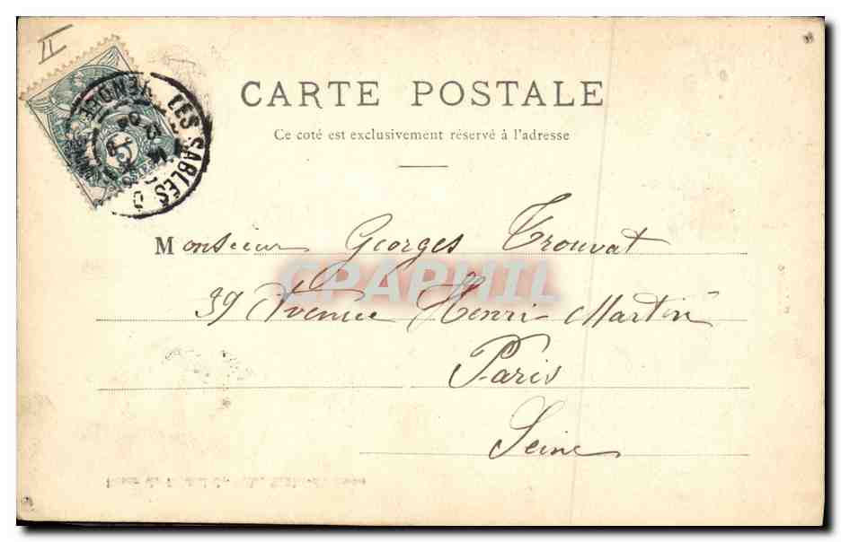 CPA Folklore Sablaise  — Verso
