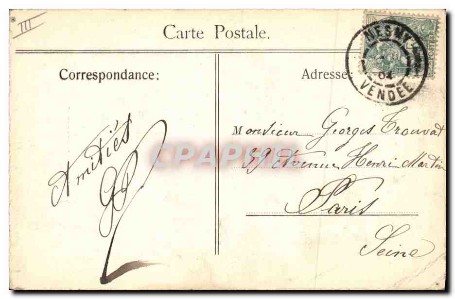 CPA Folklore Veritable Sablaise  — Verso
