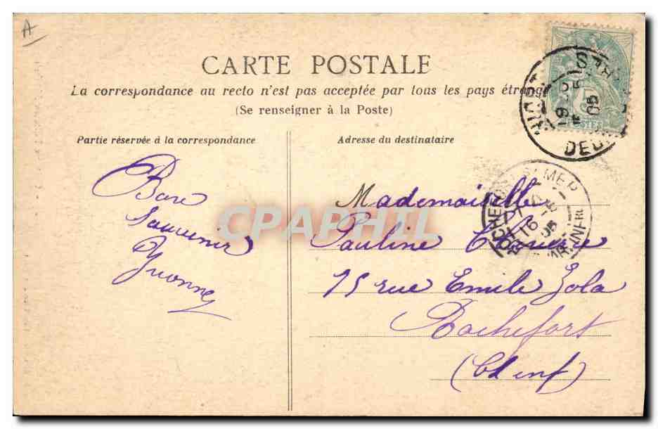 CPA Folklore Costume Poitevin Mothais  — Verso