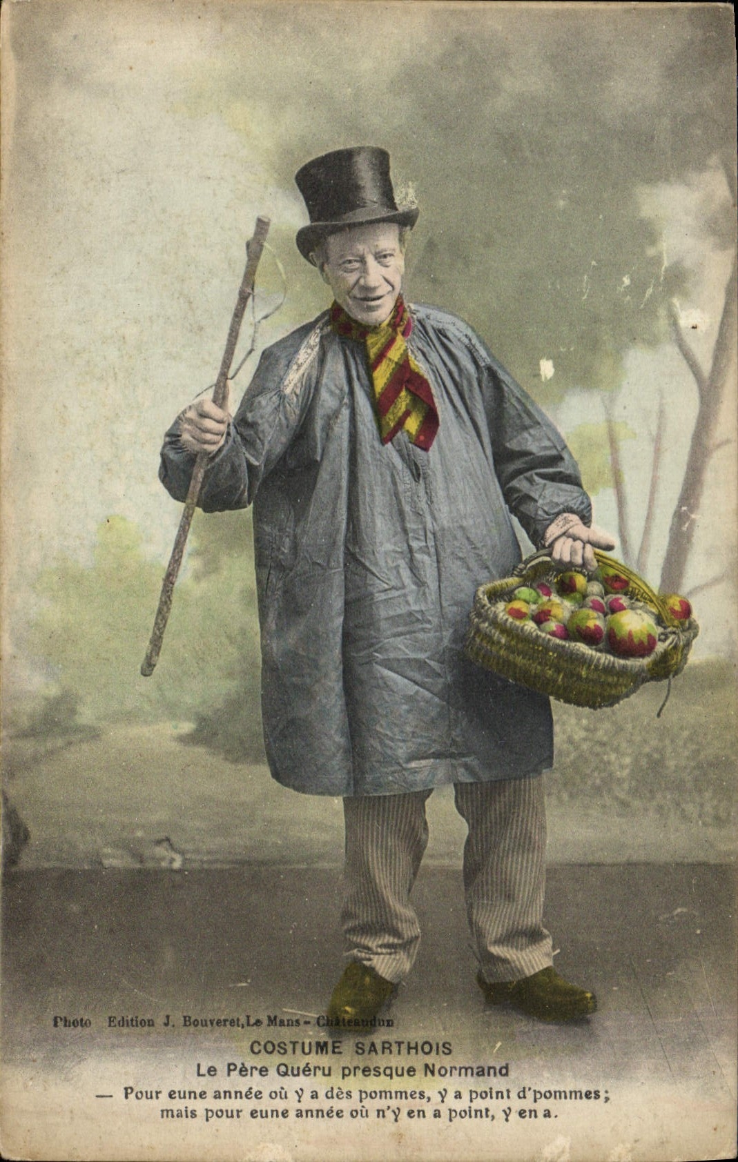 CPA Folklore Costume Sarthois Le Pere Queru presque Normand 