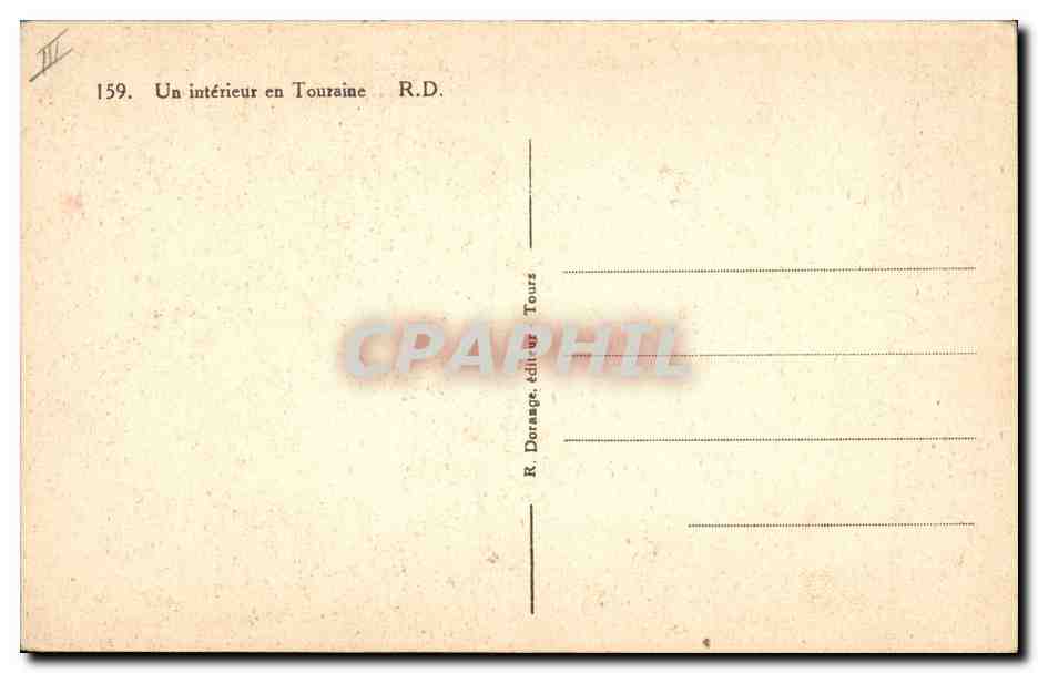 CPA Folklore Un interieur en Touraine Femme  — Verso