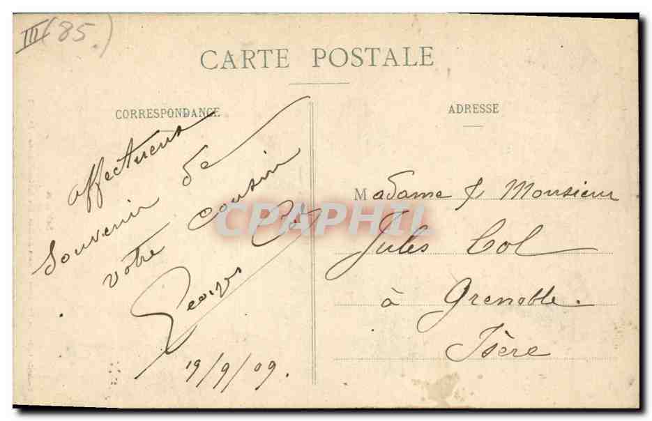 CPA Folklore Sablaises  — Verso