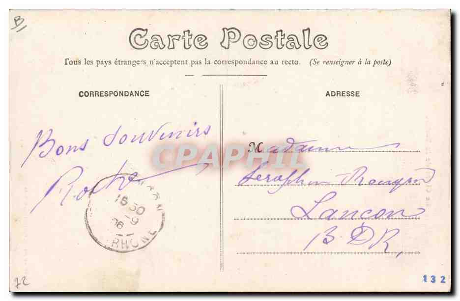CPA Folklore Le cidre de la Sarthe Alcool — Verso