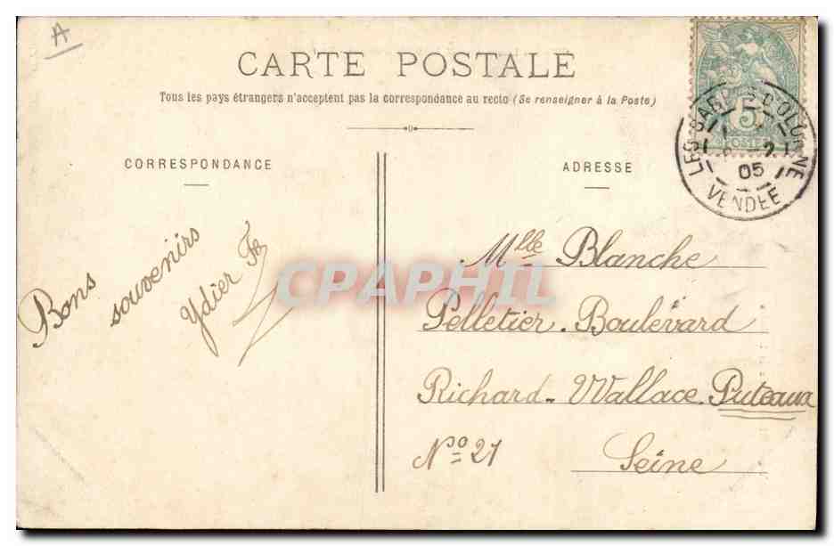 CPA Folklore L'eternel sourire de la Sablaise  — Verso