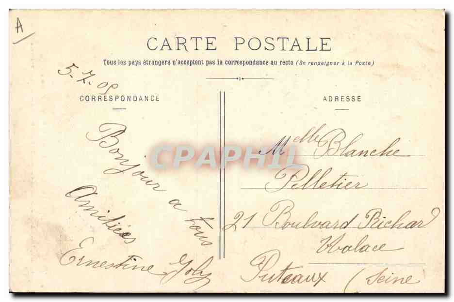 CPA Folklore Les Sables d'Olonne Cadeau d'amitie  — Verso