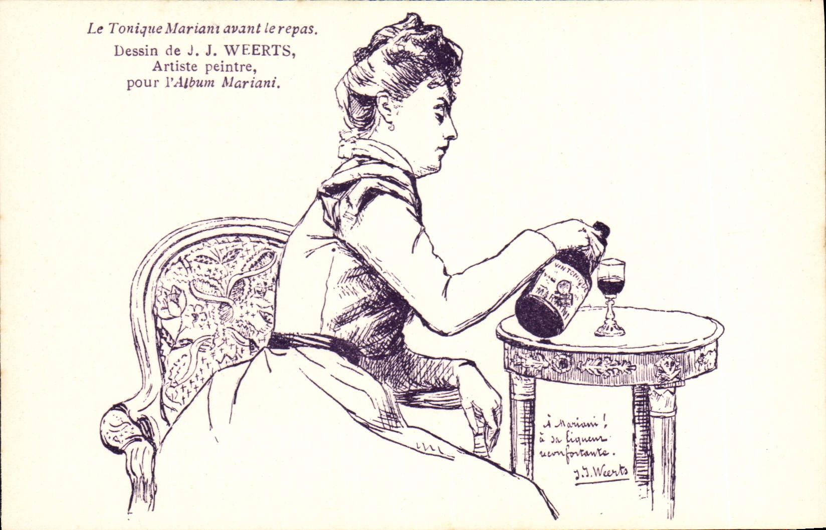 CPA Fantaisie Illustrateur Le tonique Mariani Weerts Album Mariani 