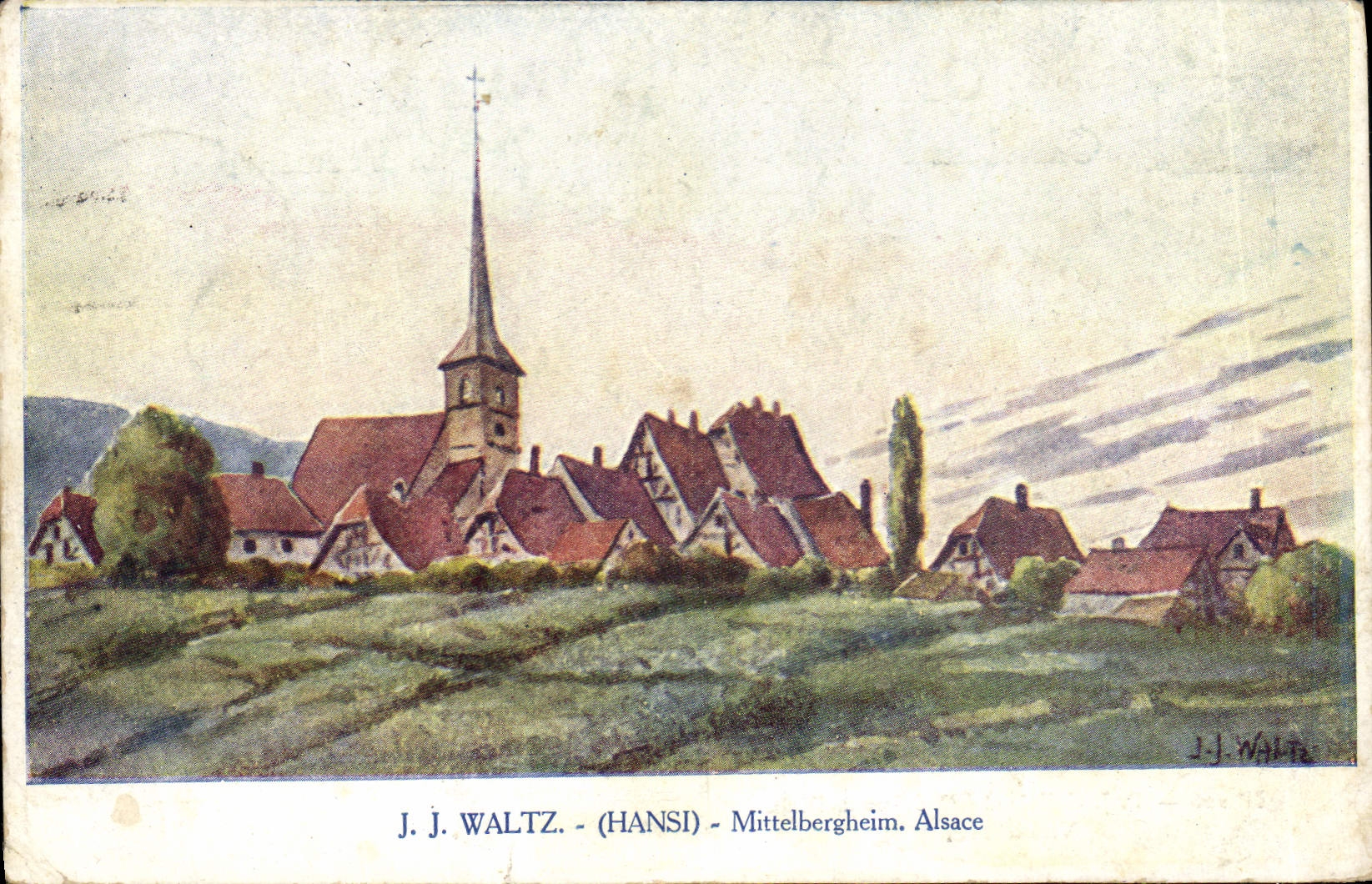 CPA Fantaisie Illustrateur Waltz Hansi Mittelbergheim Alsace 
