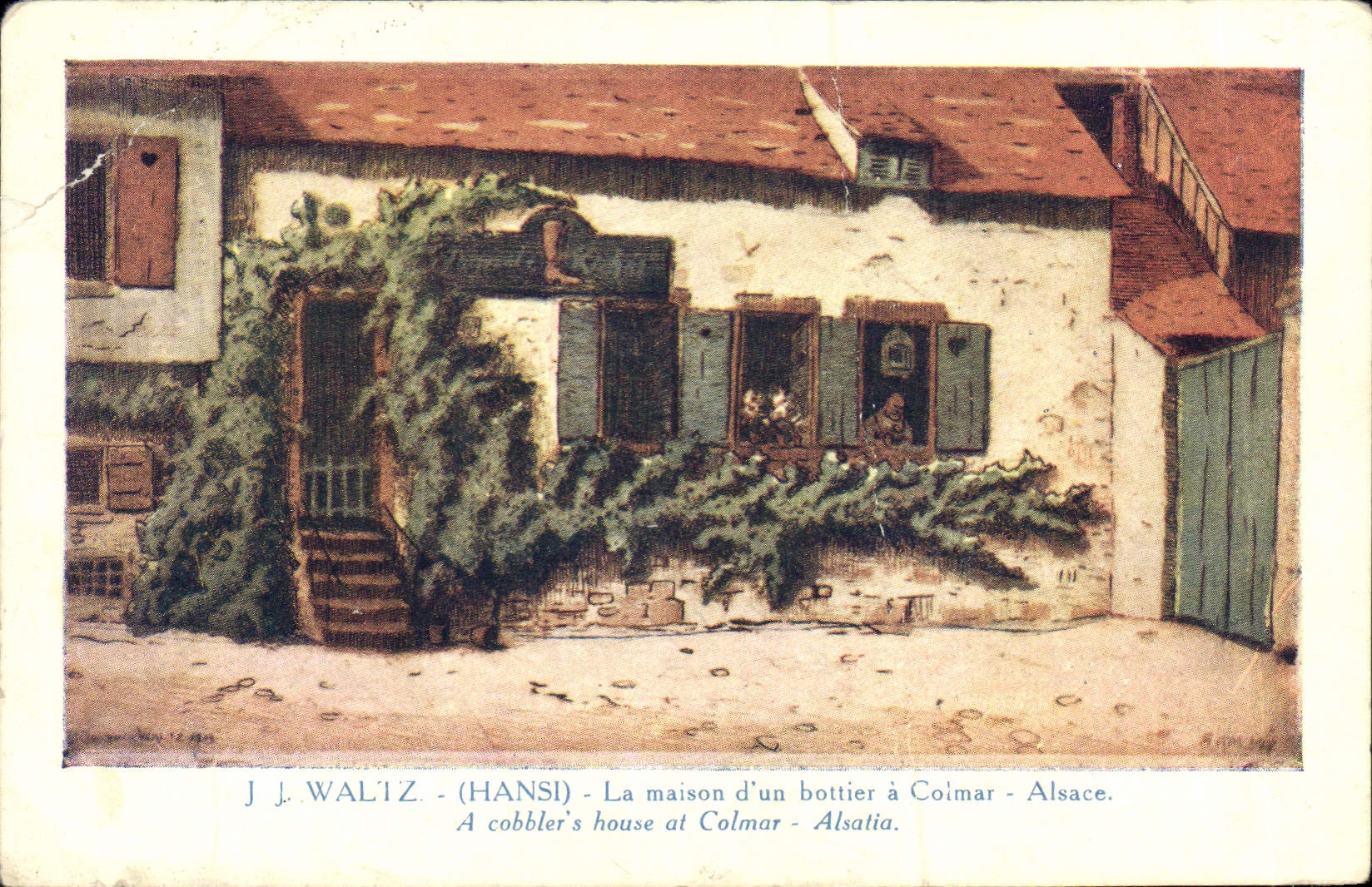 CPA Fantaisie Illustrateur Waltz Hansi La maison d'un bottier a Colmar Alsace 