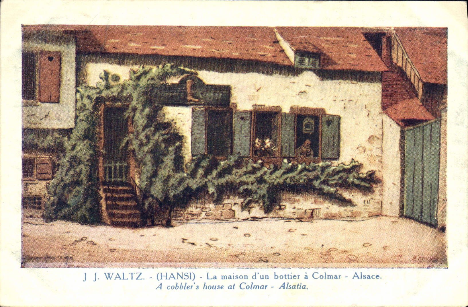 CPA Fantaisie Illustrateur Waltz Hansi La maison d'un bottier a Colmar Alsace 