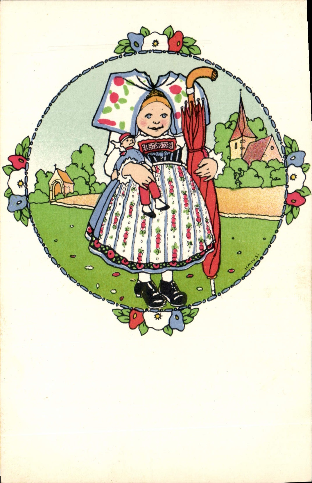 CPA Fantaisie Illustrateur Waltz Hansi Enfant Alsace 
