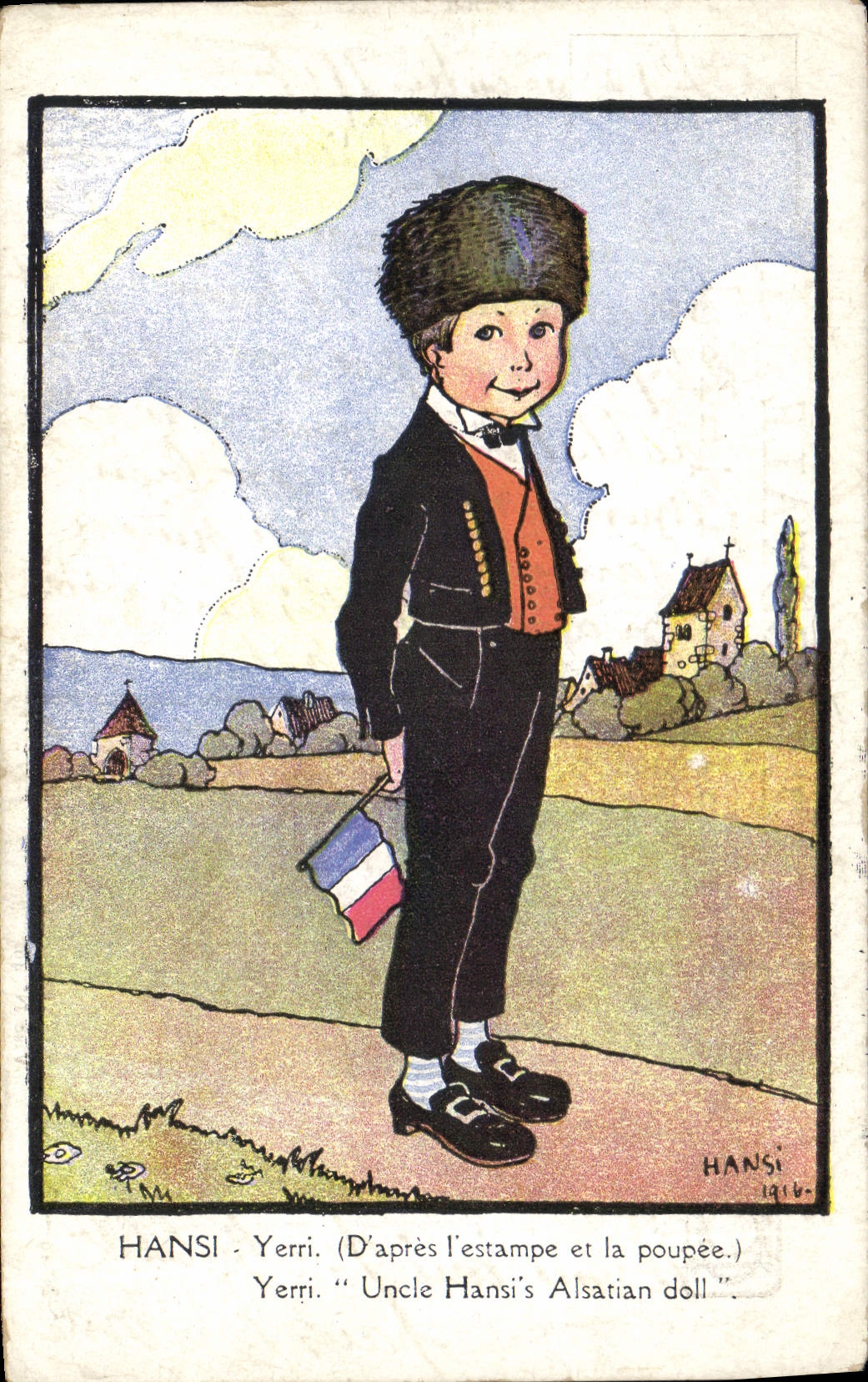 CPA Fantaisie Illustrateur Waltz Hansi Yerri Enfant 