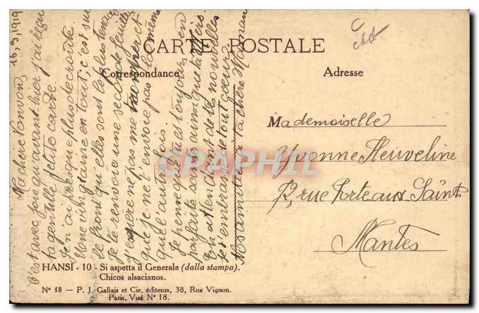 CPA Fantaisie Illustrateur Waltz Hansi Gosses d'Alsace  — Rückseite