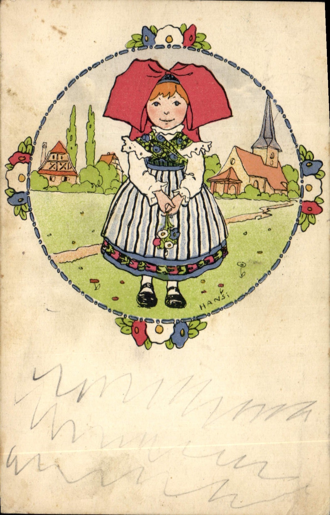 CPA Fantaisie Illustrateur Waltz Hansi Enfant Alsace 