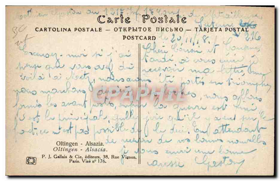 CPA Fantaisie Illustrateur Waltz Hansi Oltingen Alsace  — Verso