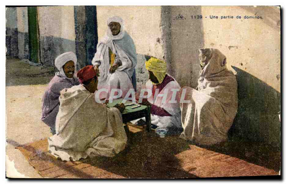 Partie de dominos — Maroc — Cie Alsacienne des Arts Photomécaniques, Strasbourg, n° 1139