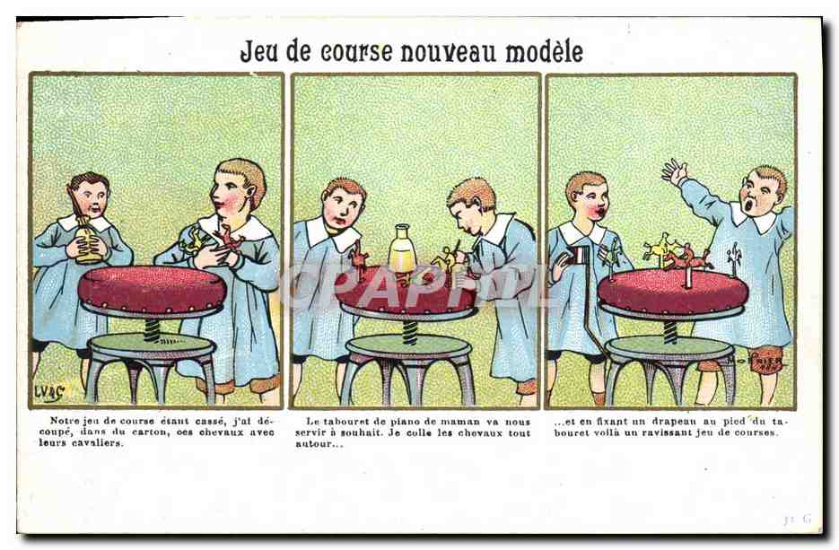 CPA Enfants Jeu de course nouveau modele 