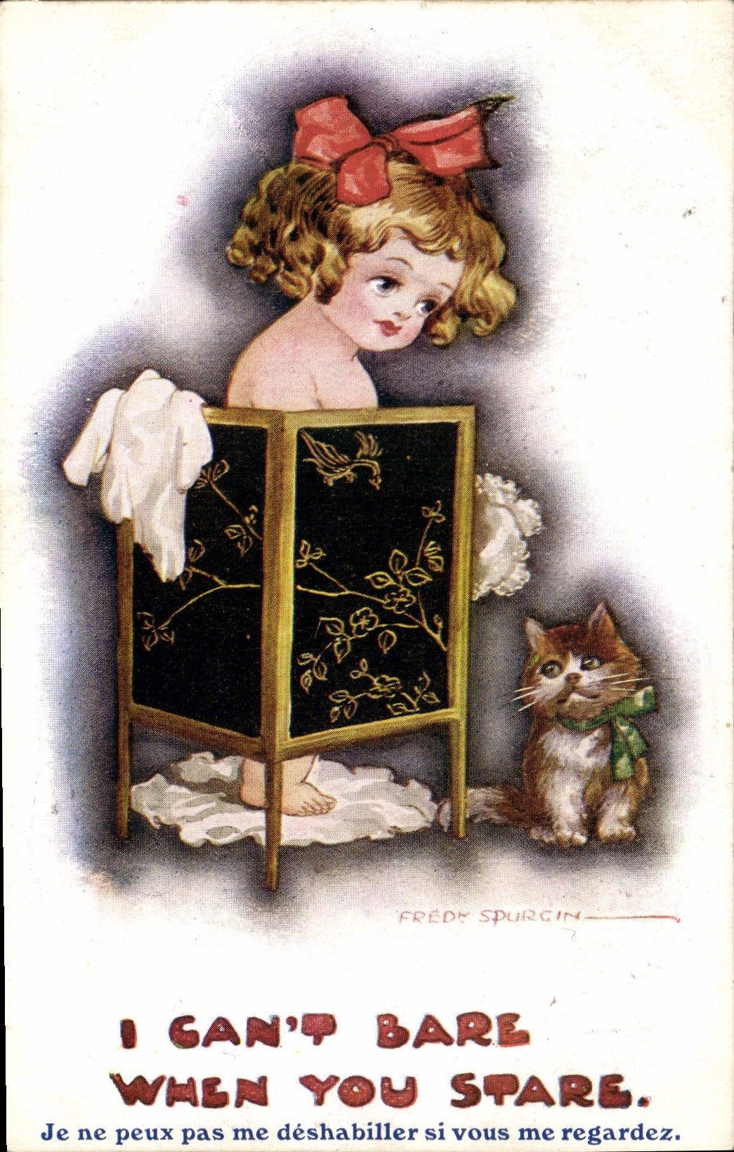 CPA Fantaisie Illustrateur Enfant Fred Spurgin Chat 