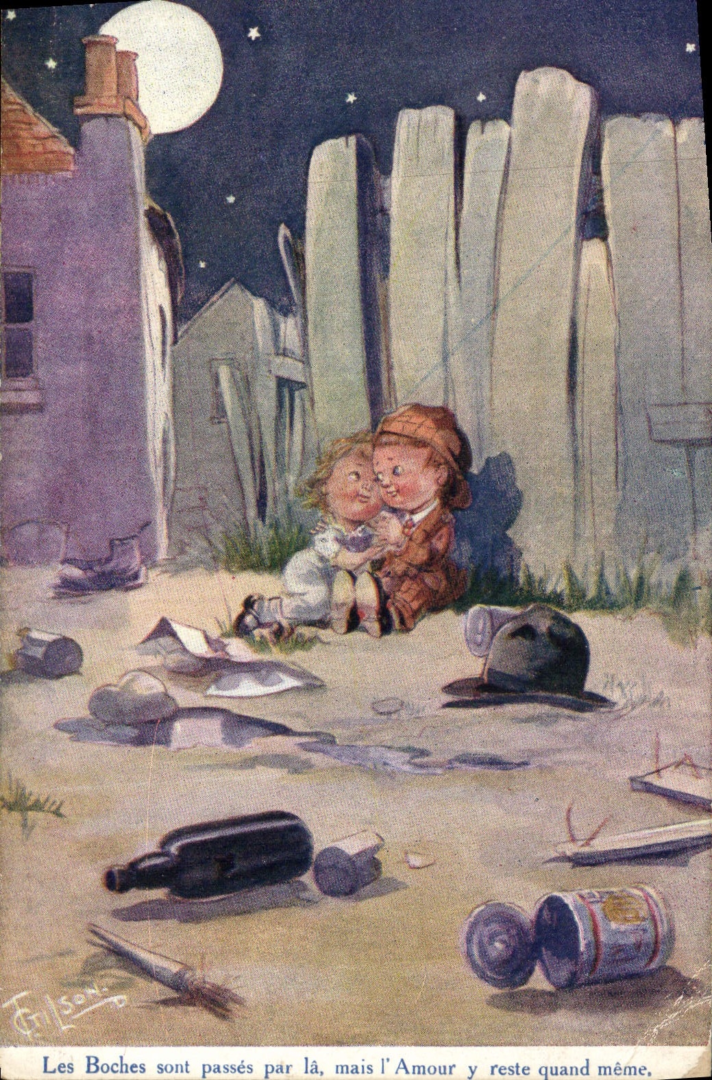CPA Fantaisie Illustrateur Enfants Les boches 