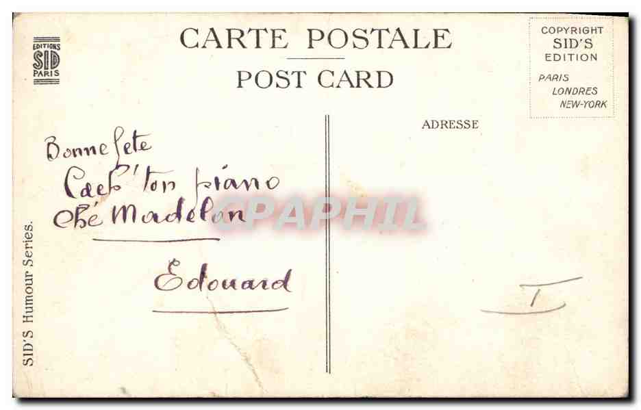 CPA Fantaisie Illustrateur Enfant  — Rückseite