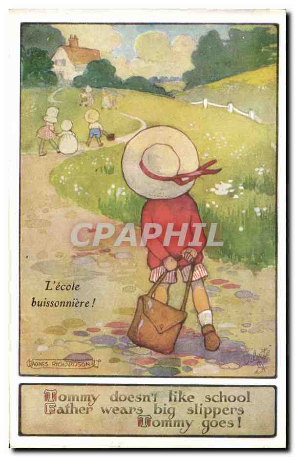CPA Fantaisie Illustrateur Enfant L'ecole buissonniere 
