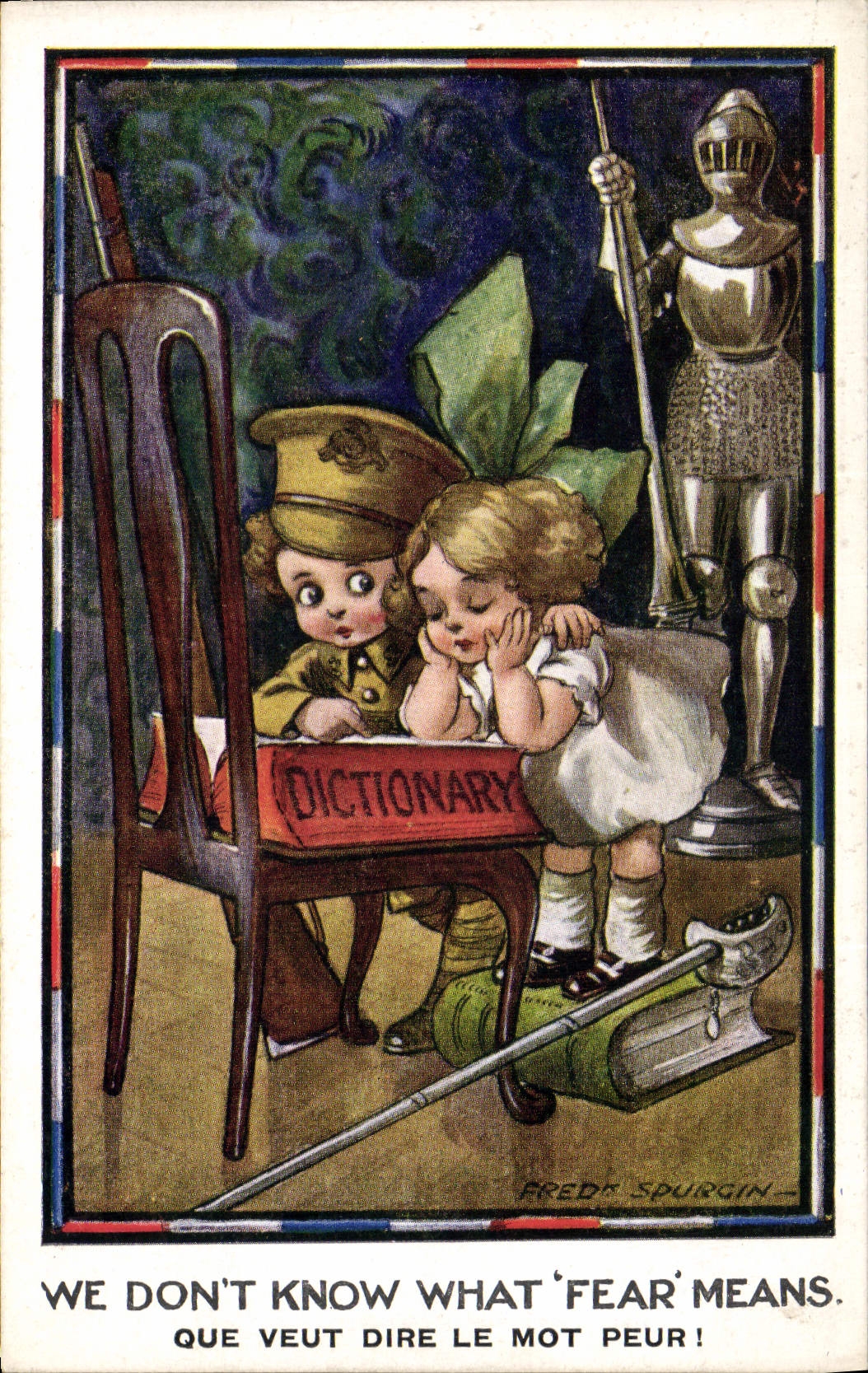 CPA Fantaisie Illustrateur Enfants Dictionary Militaria 