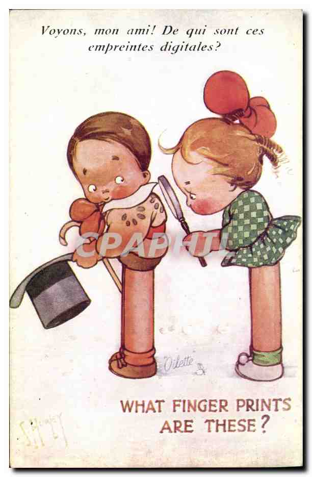 CPA Fantaisie Illustrateur Enfants What finger prints are these ? 