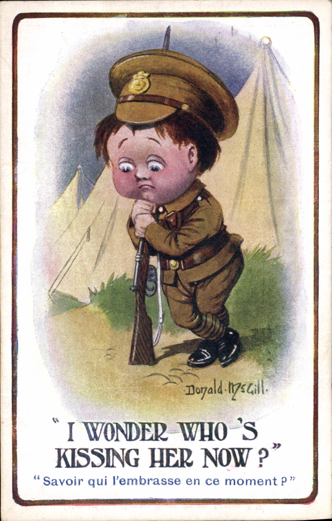 CPA Fantaisie Illustrateur Donald Mc Gill Enfant Militaria 