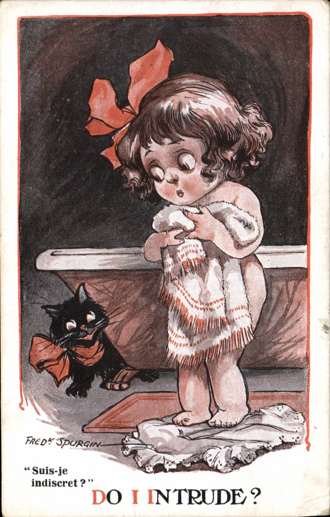 CPA Fantaisie Illustrateur Fred Spurgin Enfant Chat 