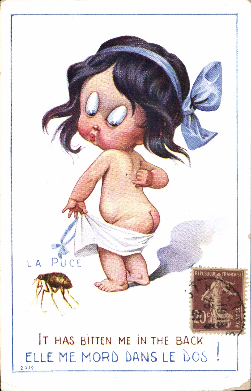 CPA Fantaisie Illustrateur Enfant La puce 