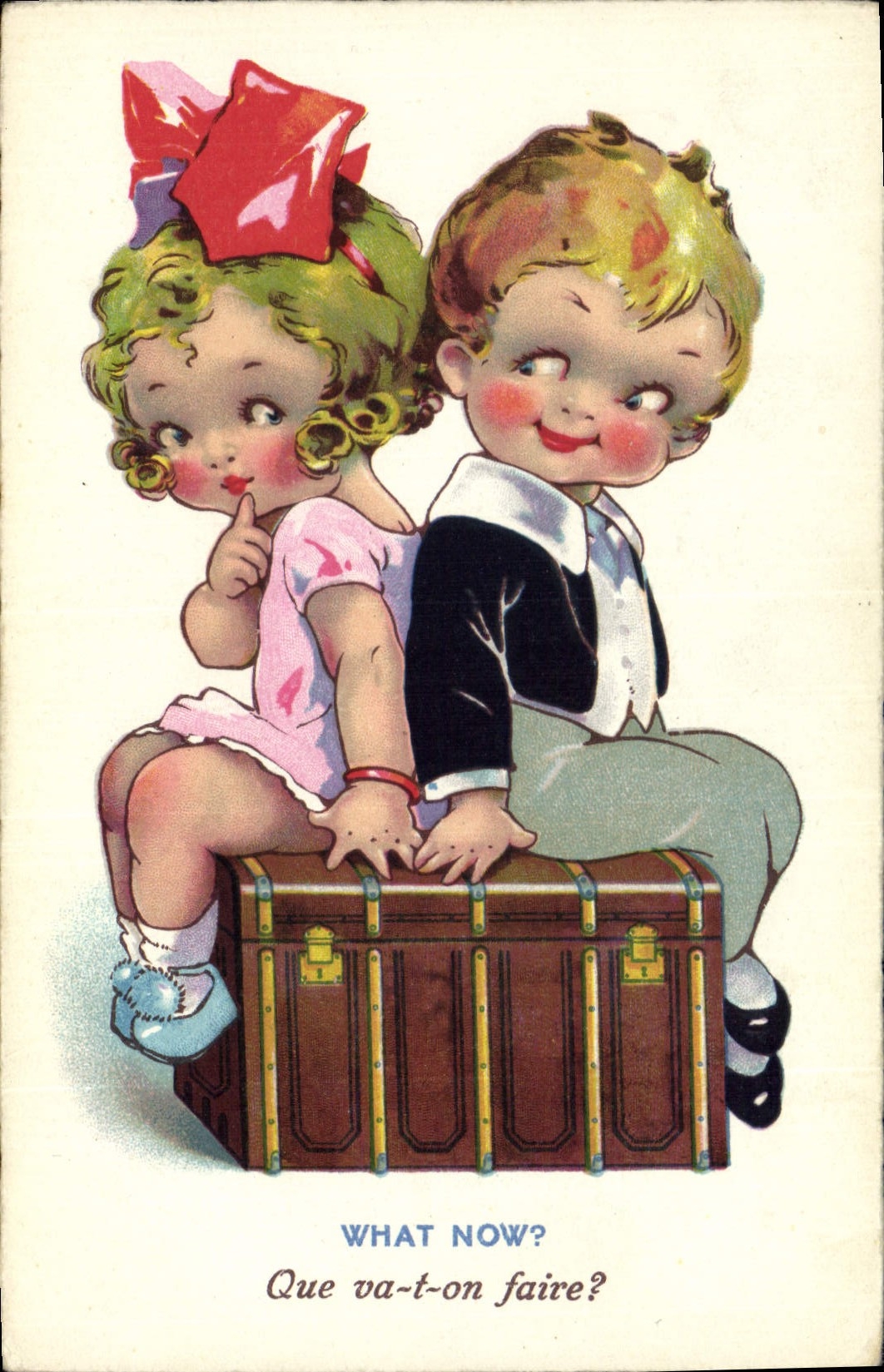 CPA Fantaisie Illustrateur Enfants What now ? 