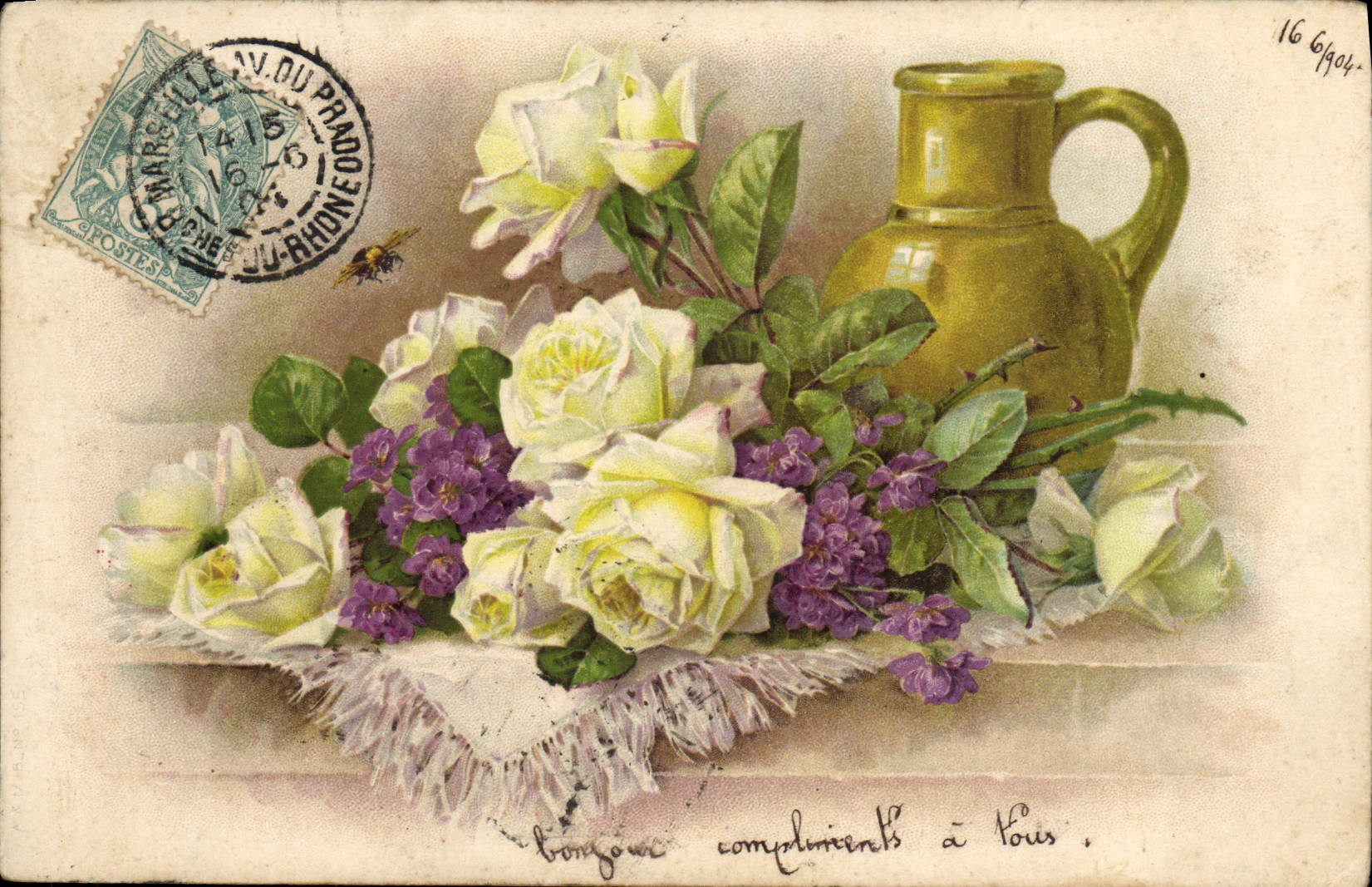 CPA Fantaisie Fleurs 