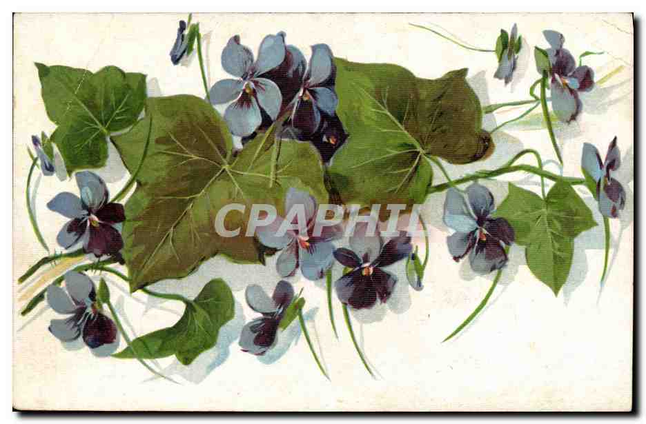 CPA Fantaisie Fleurs (carte toilée)