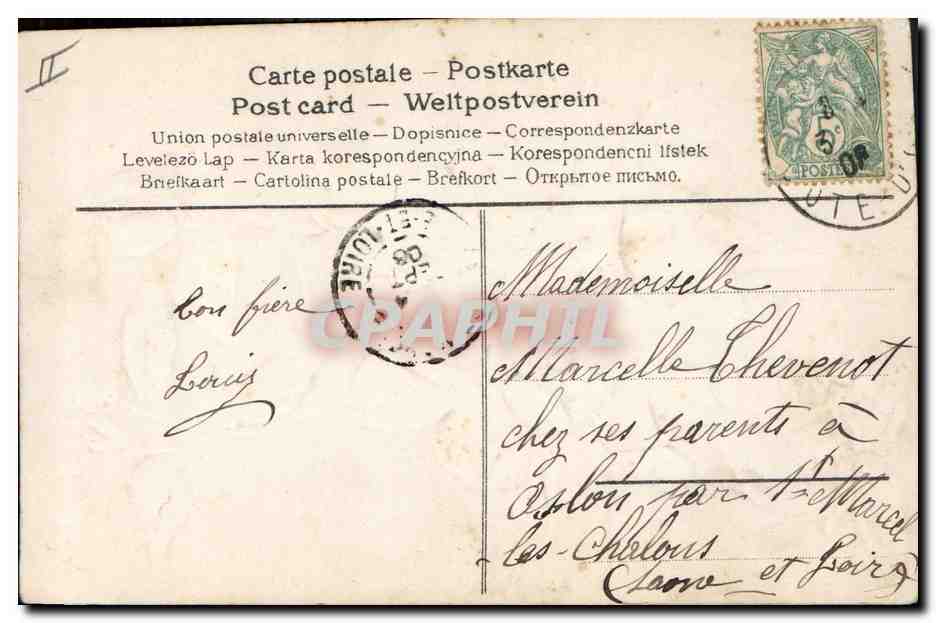 CPA Fantaisie Fleurs  — Rückseite