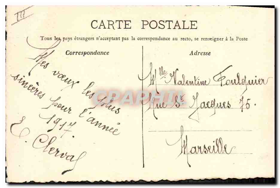 CPA Fantaisie Fleurs (dessin a la main) — Verso